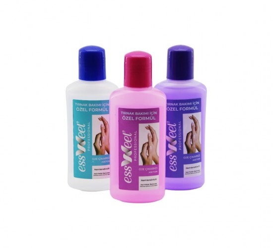 ESSWEET ASETON OJE ÇIKARICI SİL ( 130ML ) ( MİX=MOR & PEMBE & MAVİ BEYAZ )*24=K