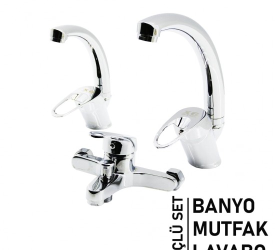X6 ( 3LÜ SET ) ( BANYO & EVYE MUTFAK & LAVABO ) ( AÇ KAPA ) MİX BATARYA MUSLUK*12