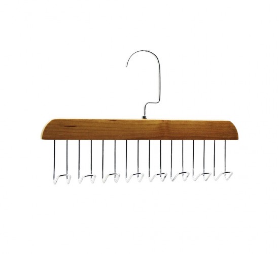 İBİCO ( KRAVAT & BAŞÖRTÜ ) ASKISI ( 8 METAL KOLLU & AHŞAP SAPLI & DÖNEBİLEN METAL ASKI UÇLU )*4X40