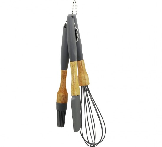 YAKUT-12499 ( 3PCS ) ( SİLİKON ) ( ÇIRPICI & FIRÇA & SPATULA ) SETİ (AHŞAP BAMBU SAP & SİLİKON KILIFLI)*96