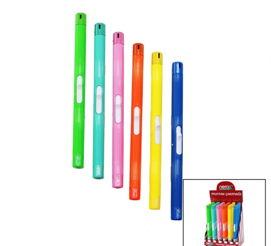 NEROX NRX-402Q ( RENKLİ ) ( KALEM MODELİ ) OCAK MUTFAK ÇAKMAK ( İTMELİ ATEŞLEME )*30X6