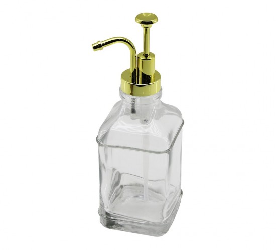 DMR-4948-4968 ( KARE ) ( CAM ŞİŞE & ŞEFFAF ) SIVI SABUNLUK 500ML (POMPA & MUSLUK AYRIK MODEL BAŞLI)*48