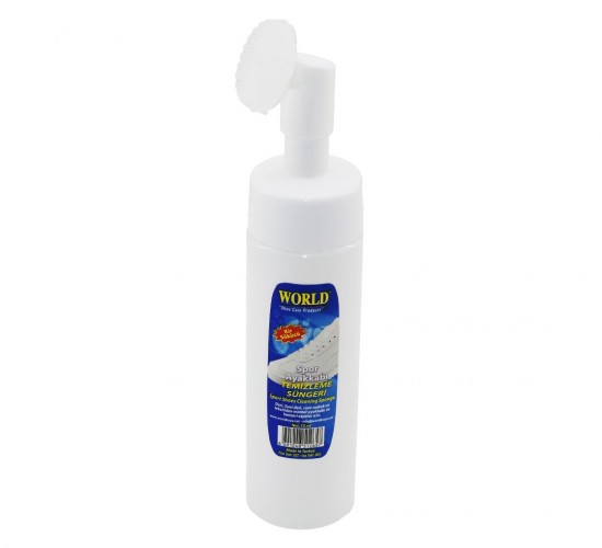 WORLD ( SİLİKON FIRÇA BAŞLIKLI & POMPALI ) SPOR AYAKKABI TEMİZLEME ( KÖPÜK ) 200ML*12X1
