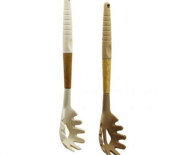 PABLITO HOME PBT-175 ( SİLİKON ) (MAKARNA & SALATA) (SERVİS) KAŞIK (AHŞAP BAMBU SAP & SİLİKON KILIFLI) (31.5CM)*24X6