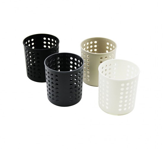 PLASTLİFE KP-165 DİKEY KAŞIKLIK & BIÇAKLIK ( PLASTİK & DELİKLİ ) ( ÇAP: 12CM & YÜKSEKLİK: 13CM )*48=K