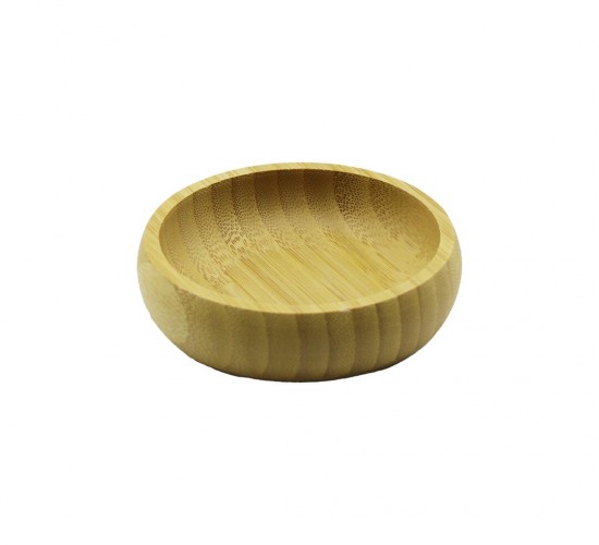 YAKUT-10516 ( TEKLİ & MİNİ & ÇAP: 8.5CM ) AHŞAP BAMBU ÇEREZLİK & LOKUMLUK KASE*300
