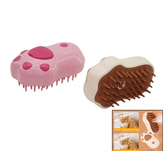 PETSPA BAYSA-1562 JY-08 (PATİ ŞEKİL& USB ŞARJLI) (BUHARLI=SU HAZNELİ) KEDİ& KÖPEK& EVCİL HAYVAN (YIKAMA) FIRÇASI ( PET SHOP )*150