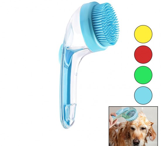 BAYSA-1589 KEDİ & KÖPEK & EVCİL HAYVAN (YIKAMA) FIRÇASI SİLİKON (ŞAMPUAN HAZNELİ=MiKA KRİSTAL) (PLASTİK SAP) ( PET SHOP )*120