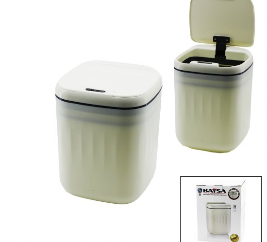 BAYSA-1620 ( HAREKET SENSÖRLÜ=OTOMATİK AÇ-KAPA KAPAK & PİLLİ ) PLASTİK ÇÖP KOVASI ( 20LT )*4