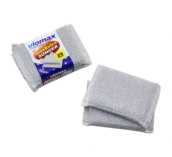 VİOMAX TM-785 ( 2PCS ) ( İNOX EXTRA ) TEMİZLİK & BULAŞIK SÜNGERİ*24X10