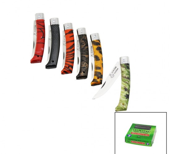 ÇELİKTÜRK ( NO-2 ) PASLANMAZ ( BİLEZİKLİ ) ÇAKI ( RENKLİ PLASTİK SAPLI )*10X1