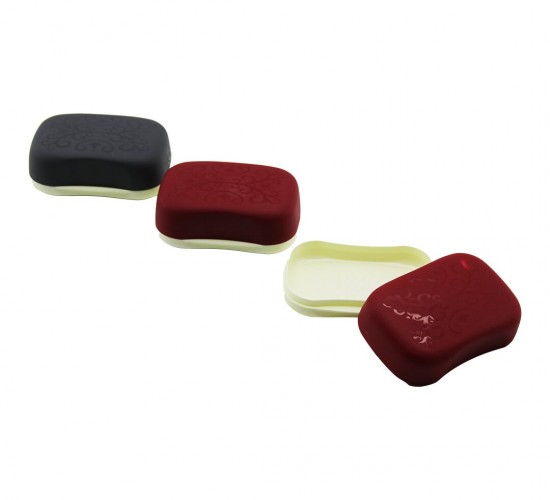 QLUX L-00147 AVANTAJ ( KATI ) SABUN KUTUSU PLASTİK ( DESENLİ & RENKLİ KAPAK )*36=K
