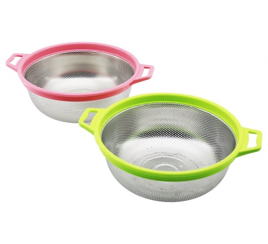 IVORY IVO-SZG314 ( 27CM ) ( RENKLİ PLASTİK ÇERÇEVE & KULPLU ) ( ÇELİK SEPET ) METAL SÜZGEÇ*100