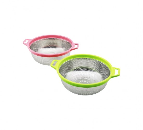 IVORY IVO-SZG312 ( 21CM ) ( RENKLİ PLASTİK ÇERÇEVE & KULPLU ) ( ÇELİK SEPET ) METAL SÜZGEÇ*100