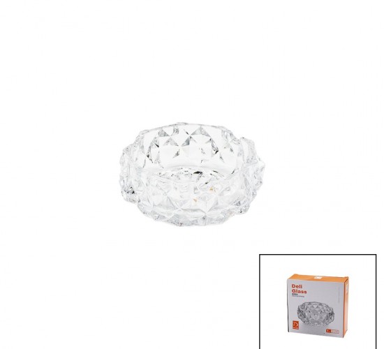 DELİ GLASS TYG-1208-1/L1 ( KÜÇÜK ) ( CAM & DIAMOND KRİSTAL ŞEKİL ) YUVARLAK KÜLLÜK ( ÇAP: 11.2CM & D: 4.4CM )*36