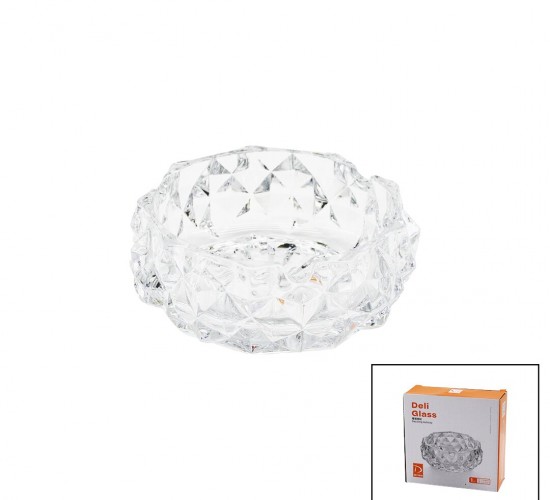 DELİ GLASS TYG-1208-2/L1 ( BÜYÜK ) ( CAM & DIAMOND KRİSTAL ŞEKİL ) YUVARLAK KÜLLÜK ( ÇAP: 12.8CM & D: 5.2CM )*24