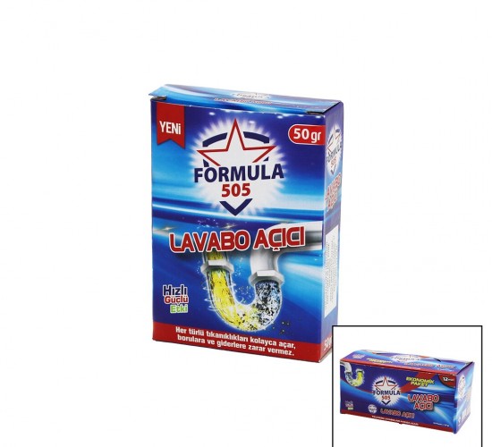 FORMULA 505 ( TEKLİ & 50GR ) ( LAVABO AÇAR ) GRANÜL & TOZ*12X24