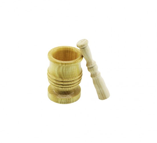 TARAKLI TRK-120 (LÜX) (ORTA BOY) AHŞAP HAVAN (SARIMSAK DÖVECEK) (Ç:7.3CM-D:6.5CM-Y:10.5CM) (BRKT-077437)*100