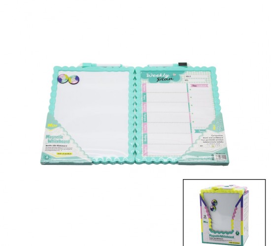 FİXPOİNT P-0539 ( 21.5X28CM ) ( KÜÇÜK ) MANYETİK YAZI TAHTASI ( ÇİFT TARAFLI ) ( RENKLİ PLASTİK ÇERÇEVE)*12X10