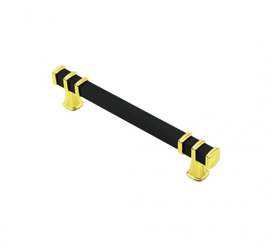 İBİCO-965 ( 12.8CM ) ( YÜZÜK ALTIN & KULP SİYAH ) ( KARE ) ÇEKMECE KULP*10X5