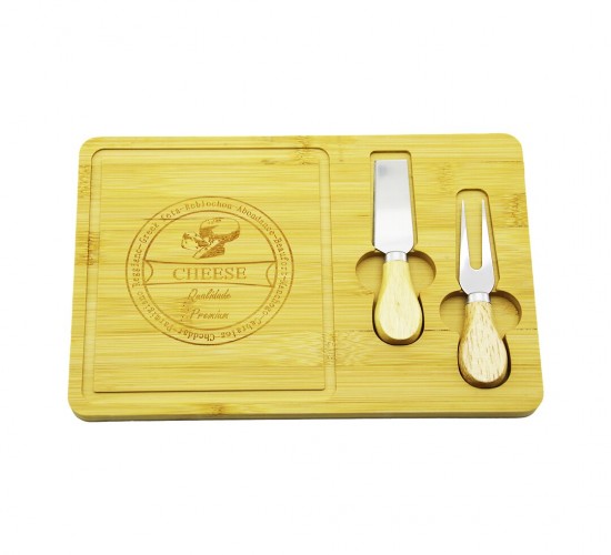 PABLITO HOME PBT-330 (BIÇAK SAĞ) (AHŞAP BAMBU) KAHVALTI PEYNİR SUNUM PANO (2PEYNİR BIÇAK=AHŞAP SAPLI)(19X29CM &1.5CM)*36