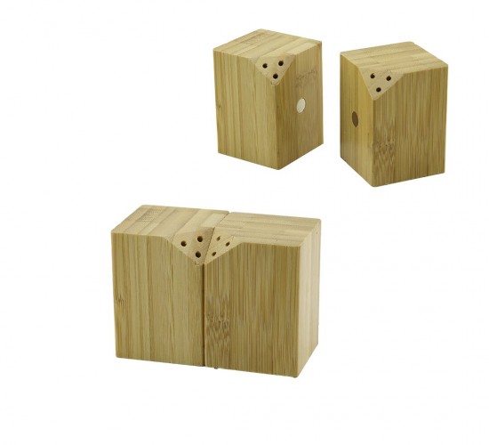 PABLITO HOME PBT-294 ( 5X5CM--Y:7CM ) ( 2PCS ) ( MIKNATISLI İKİZ ) ( AHŞAP BAMBU ) BAHARATLIK & TUZLUK*72