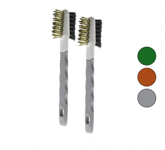 MULTI FUNCTIONAL BRUSH YAKUT-13002 (2PCS) (ÇİFT TARAFLI TEL BAŞLI) TEL FIRÇA (SERT & DAHA SERT TEL) (ÇIKARILABİLİR SAPLI)*500