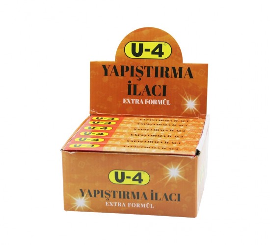 U-4 U4-142 YAPIŞTIRMA İLACI (EXTRA FORMÜL) (40GR) (DERİ-KÖSELİ-LASTİK-KUMAŞ-PORSELEN-BAKALİT& MOBİLYA YAPIŞTIRICI)*12X24