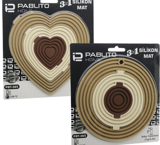 PABLITO PBT-365 ( 3İN1= BÜTÜN & 3 BOYA AYRILIR ) (SİLİKON) MAT & NİHALE (KALPLİ=7.5-12.5-19CM) (YUVARLAK=7-12.5-19.5CM)*144