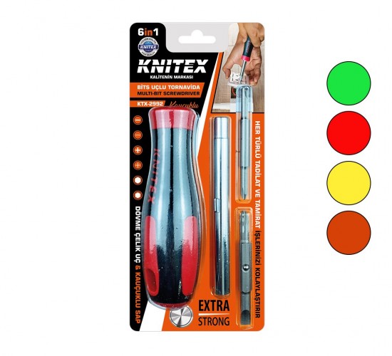 KNITEX KTX-2992 ( 6IN1 & ÇIKAR TAK ) KAUÇUKLU BİTS UÇLU TORNAVİDA*192