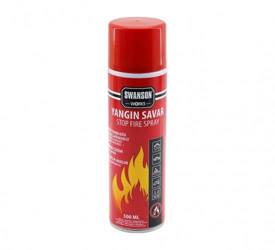 SWANSON RUZGAR WORKS YANGIN SAVAR & TÜPÜ SPREY 500ML ( EV & OFİS & OTO ARAÇ ) ( ATEŞ BOĞUCU KÖPÜK TABAKA OLUŞTURUR )*24=K