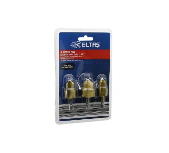 ELTAŞ-25034325-73380 LRD-64A (3PCS) PLASTİK BORU AÇMA (SAC METAL LEVHA DELME) BİTS UÇ (15-19--24-31--18-24)*100