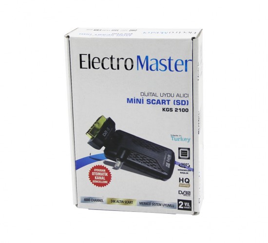 ELECTRO MASTER KGS-2100 MİNİ SCART (SD) DİJİTAL UYDU ALICISI (360° GOLD BAŞLIK) (UYDUDAN OTOMATİK KANAL GÜNCELLEME)*60