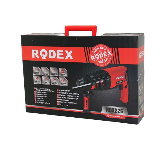 RODEX RDX-226 ELEKTROPNÖMATİK KIRICI & DELİCİ MATKAP (0-1100RPM) (800W) (3J SDS PLUS) (AHŞ:30MM-BET:26MM-MTL:13MM)*5