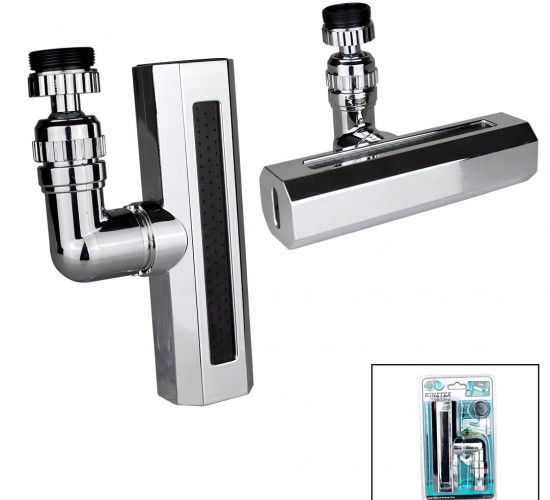 KINETEX KTX-3288 ( KROM GÜMÜŞ ) ( GENİŞ & ŞELALE ) ( 4 FONKSİYONLU  & 360° OYNAR BAŞLIK ) PERLATÖR MUSLUK UCU*100