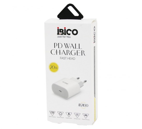 İBİCO İB-2100 ( TYPC-E ) ( BAŞLIK ) ( 20W ) ( HIZLI ) TELEFON ŞARJ BAŞLIK EV ( 5V=3.0A & 9.0V-2.22A )*5X20