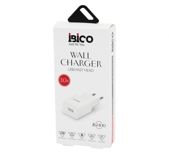 İBİCO İB-2400 ( USB ) ( BAŞLIK ) ( 3.0A ) ( HIZLI ) TELEFON ŞARJ BAŞLIK EV ( 5V=3.0A & 9-12V-1.5A )*5X30