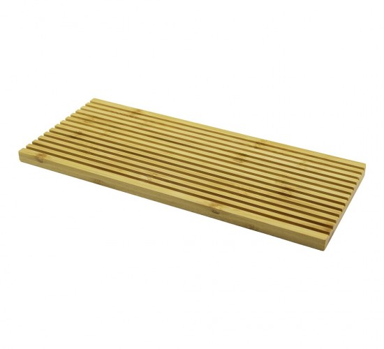 PABLITO HOME PBT-024 (D.GEN) (ÇİFT TARAFLI=DÜZ & DALGALI OYUK KANALLI) AHŞAP BAMBU SUNUM TEPSİ (17X39X1.5CM)*24