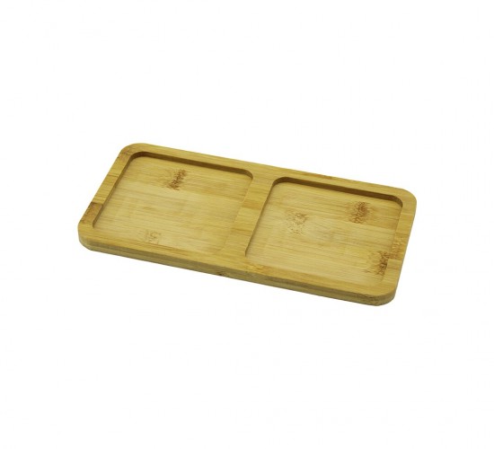 PABLITO HOME PBT-280 ( 2 BÖLMELİ ) ( DİKDÖRTGEN ) AHŞAP BAMBU YAĞDANLIK ALTLIK ( MİNİ TEPSİ ) ( 20X10X0.8CM )*240