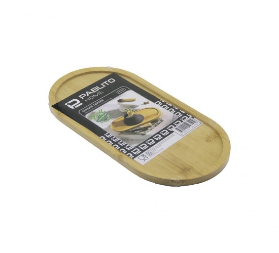 PABLITO HOME PBT-345 ( OVAL ) AHŞAP BAMBU YAĞDANIK ALTLIK & SUNUM TEPSİ ( 12X24X0.8CM )*144