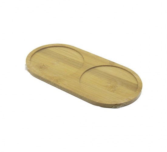 PABLITO HOME PBT-030 ( 2 BÖLMELİ ) ( OVAL ) AHŞAP BAMBU YAĞDANIK ALTLIK ( 12X24X0.8CM )*144