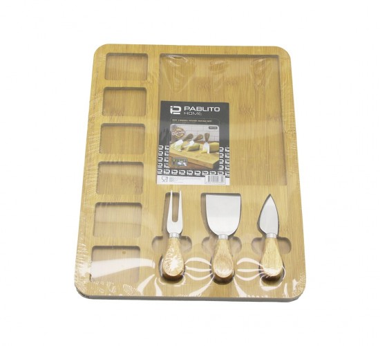 PABLITO HOME PBT-333 (D.GEN) ( 6+1 BÖLMELİ ) ( MDF ) KAHVALTI PEYNİR SUNUM PANOSU (3 BIÇAK=AHŞAP SAP) (30X39.5CM)*36
