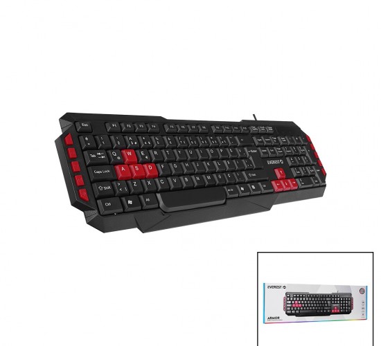 EVEREST KB-G7-ARMOR ( USB KABLOLU ) OYUNCU KLAVYE ( RENKLİ OYUN TUŞLARI & MULTİMEDYA TUŞLARI ) ( 150CM )*20