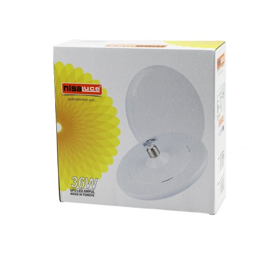NİSALUCE EAMP-063/KB (36W) (E27) (UFO TİPİ) LED LAMBA AMPUL (KRİSTAL DESENLİ MİKA PLS.KAPAK) (6400K & 3240LÜMEN)*24