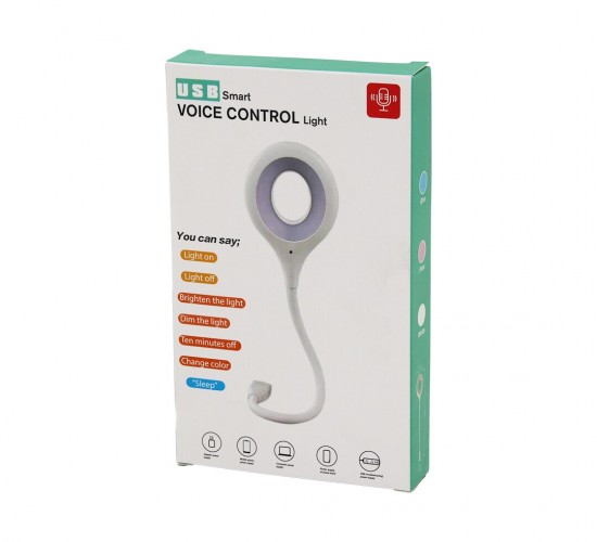 USB SMART VOICE CONTROL LİGHT (SESLİ IŞIK AYARLI) (MİNİ) YUVARLAK (USB) 16 LEDLİ LAMBA (AKROBAT KOLLU) (2W) (5V-0.5A)*200