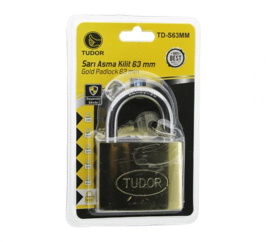 TUDOR TD-S63MM ( VAKUMLU ) ( 63MM & SARI ) ( KISA KANCALI ) ASMA KİLİT*12X4
