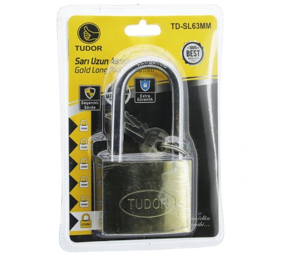 TUDOR TD-SL63MM ( VAKUMLU ) ( 63MM & SARI ) ( UZUN KANCALI ) ASMA KİLİT*12X4