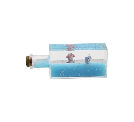 İBİCO İ12-058 (MAVİ SU) (HAYVAN & YILDIZ) (DİKDÖRTGEN MİKA ŞİŞE) YÜZEN BATMAYAN (DEKORATİF BİBLO AKVARYUM)(4.2X6.4X17CM)*48