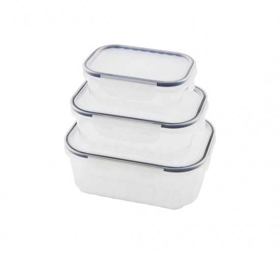 QLUX L-00879-2 ( 3PCS ) QUİCK SIZDIRMAZ SAKLAMA KABI SETİ (ŞEFFAF KAP & BUĞULU-CONTALI KAPAK) ( 500-1000-1700ML)*16