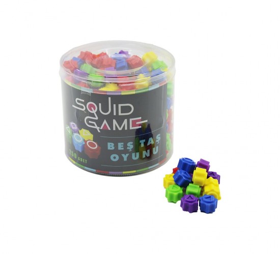 SOUID GAME ( BEŞ TAŞ ) OYUNU ( RENKLİ PLASTİK ) ( 5 TAŞ & KALAMAR OYUNU )*250X24